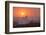 Foggy Sunrise over Grain Elevator, Farm, Kathryn, North Dakota, USA-Chuck Haney-Framed Photographic Print