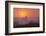 Foggy Sunrise over Grain Elevator, Farm, Kathryn, North Dakota, USA-Chuck Haney-Framed Photographic Print