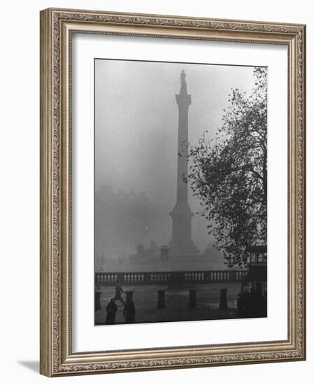 Foggy View of Trafalgar Square-Hans Wild-Framed Photographic Print