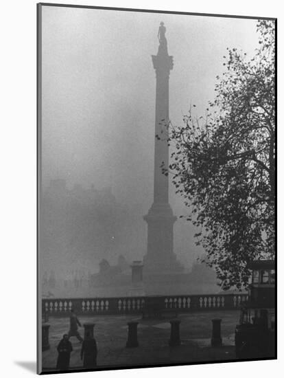 Foggy View of Trafalgar Square-Hans Wild-Mounted Photographic Print