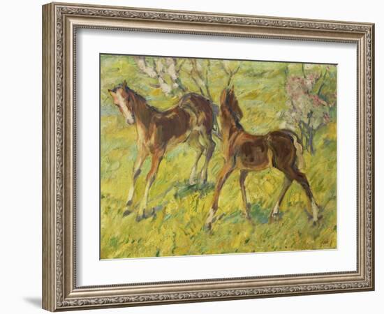 Fohlen Auf Der Weide, 1909-Franz Marc-Framed Giclee Print