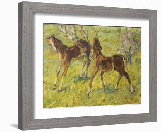 Fohlen Auf Der Weide, 1909-Franz Marc-Framed Giclee Print