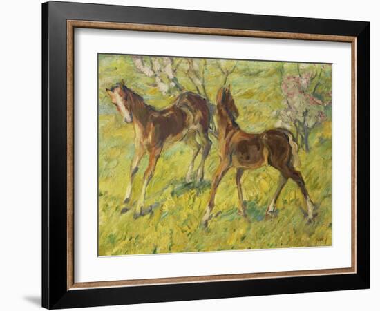 Fohlen Auf Der Weide, 1909-Franz Marc-Framed Giclee Print