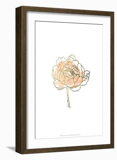 Foil Peony Contour II-Emma Scarvey-Framed Art Print