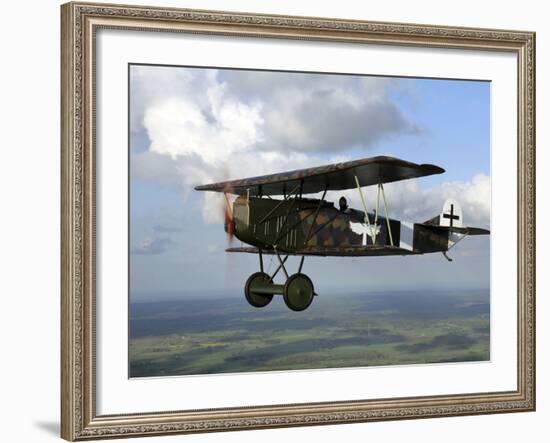 Fokker D.VII World War I Replica Fighter in the Air-Stocktrek Images-Framed Photographic Print