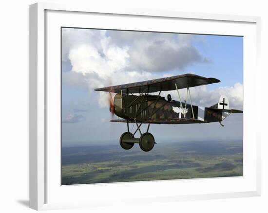 Fokker D.VII World War I Replica Fighter in the Air-Stocktrek Images-Framed Photographic Print