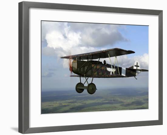 Fokker D.VII World War I Replica Fighter in the Air-Stocktrek Images-Framed Photographic Print