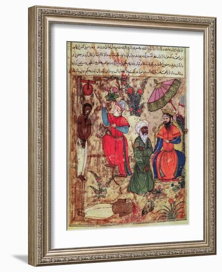 Fol.100 the Sultan Showing Justice, from 'The Book of Kalilah and Dimnah'-Islamic-Framed Giclee Print