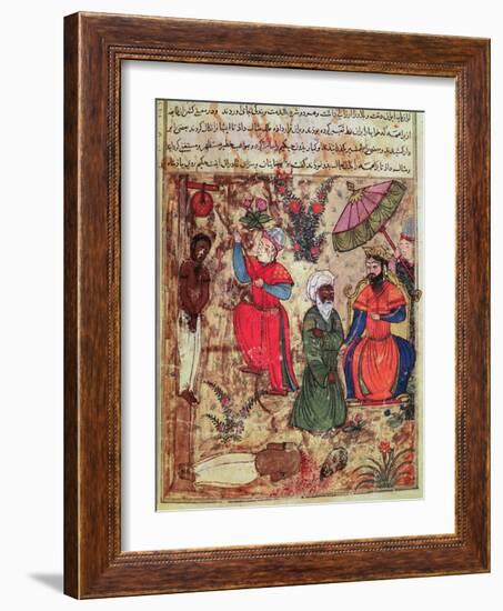 Fol.100 the Sultan Showing Justice, from 'The Book of Kalilah and Dimnah'-Islamic-Framed Giclee Print