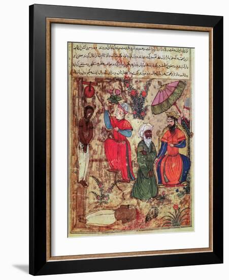 Fol.100 the Sultan Showing Justice, from 'The Book of Kalilah and Dimnah'-Islamic-Framed Giclee Print