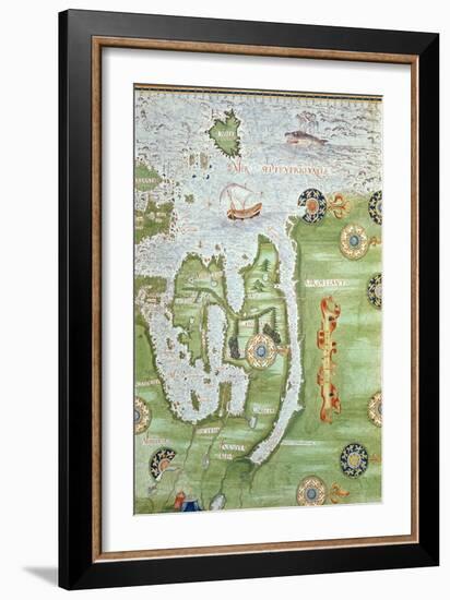 Fol.10V Map of Scandinavia and Northern Russia, from 'Cosmographie Universelle', 1555-Guillaume Le Testu-Framed Giclee Print