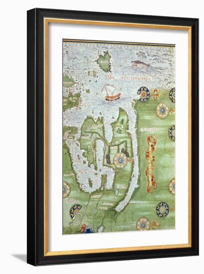 Fol.10V Map of Scandinavia and Northern Russia, from 'Cosmographie Universelle', 1555-Guillaume Le Testu-Framed Giclee Print
