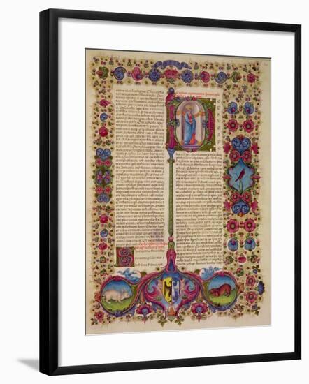 Fol.231R First Letter from St. Peter to the Apostles, from the Borso D'Este Bible. Vol 2 (Vellum)-Italian-Framed Giclee Print