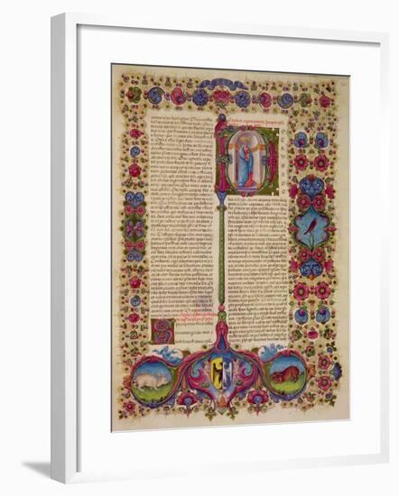 Fol.231R First Letter from St. Peter to the Apostles, from the Borso D'Este Bible. Vol 2 (Vellum)-Italian-Framed Giclee Print