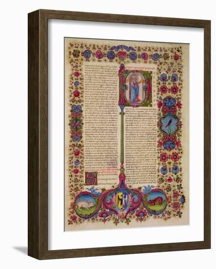 Fol.231R First Letter from St. Peter to the Apostles, from the Borso D'Este Bible. Vol 2 (Vellum)-Italian-Framed Giclee Print