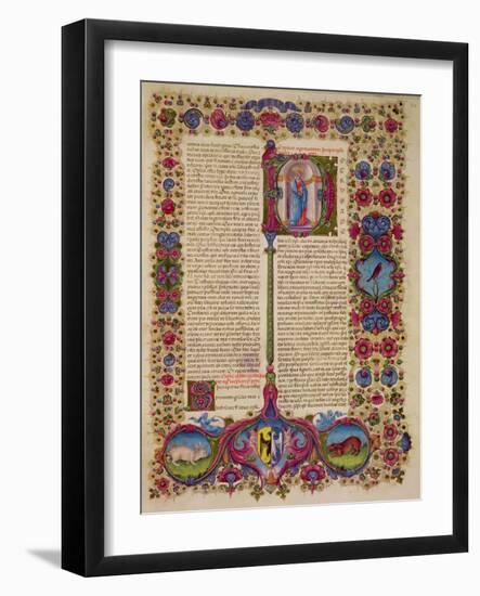 Fol.231R First Letter from St. Peter to the Apostles, from the Borso D'Este Bible. Vol 2 (Vellum)-Italian-Framed Giclee Print