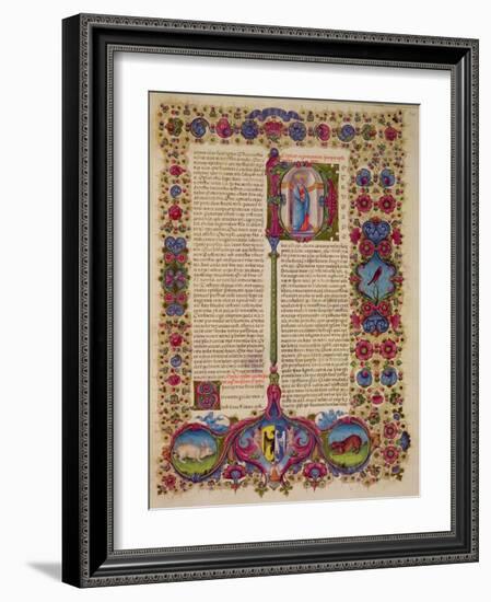 Fol.231R First Letter from St. Peter to the Apostles, from the Borso D'Este Bible. Vol 2 (Vellum)-Italian-Framed Giclee Print