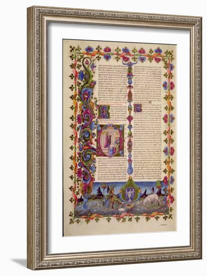 Fol.233V Letter from St. John to the Apostles, from the Borso D'Este Bible. Vol 2 (Vellum)-Italian-Framed Giclee Print