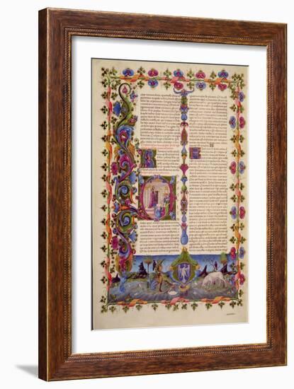 Fol.233V Letter from St. John to the Apostles, from the Borso D'Este Bible. Vol 2 (Vellum)-Italian-Framed Giclee Print