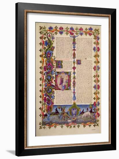 Fol.233V Letter from St. John to the Apostles, from the Borso D'Este Bible. Vol 2 (Vellum)-Italian-Framed Giclee Print