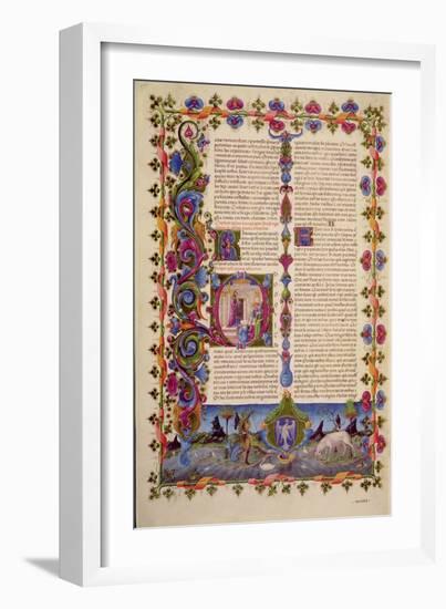Fol.233V Letter from St. John to the Apostles, from the Borso D'Este Bible. Vol 2 (Vellum)-Italian-Framed Giclee Print