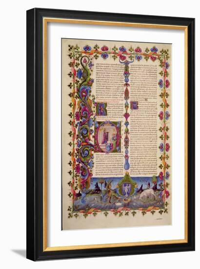 Fol.233V Letter from St. John to the Apostles, from the Borso D'Este Bible. Vol 2 (Vellum)-Italian-Framed Giclee Print