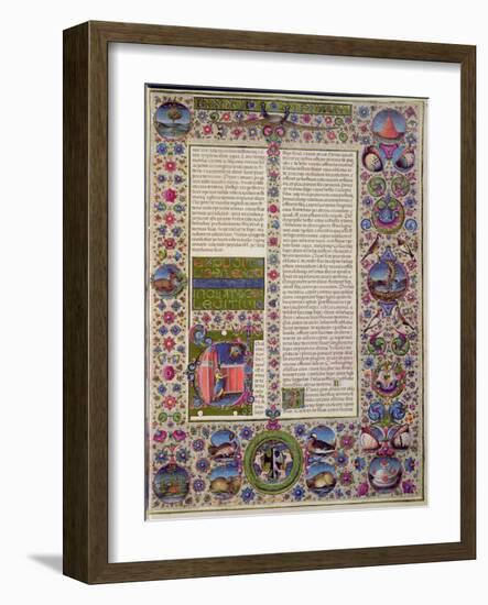 Fol.44R Opening Words of Leviticus, from the Borso D'Este Bible. Vol 1-Italian School-Framed Giclee Print