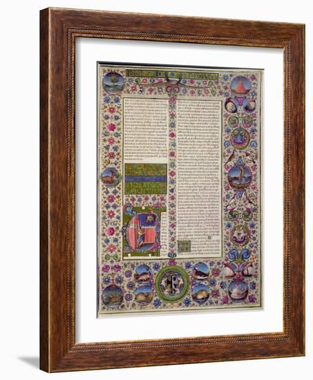 Fol.44R Opening Words of Leviticus, from the Borso D'Este Bible. Vol 1-Italian School-Framed Giclee Print