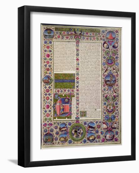 Fol.44R Opening Words of Leviticus, from the Borso D'Este Bible. Vol 1-Italian School-Framed Giclee Print