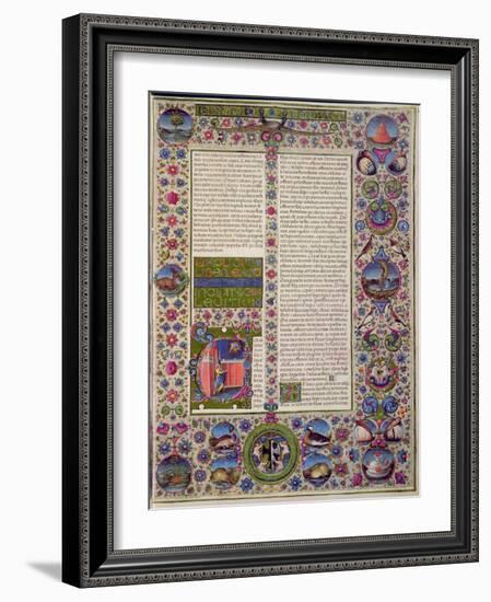 Fol.44R Opening Words of Leviticus, from the Borso D'Este Bible. Vol 1-Italian School-Framed Giclee Print
