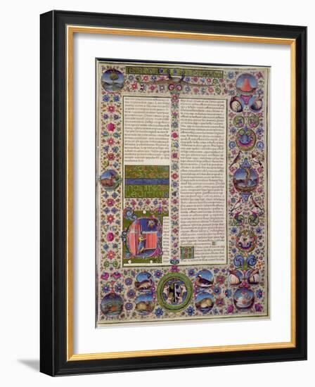 Fol.44R Opening Words of Leviticus, from the Borso D'Este Bible. Vol 1-Italian School-Framed Giclee Print