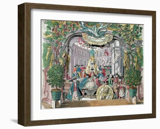 Fold-out 'Peep Show' of a Masonic Lodge, Mid Eighteenth Century-Martin Engelbrecht-Framed Giclee Print