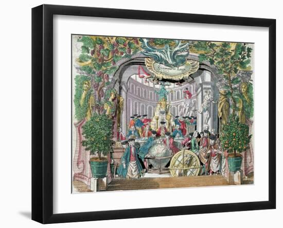 Fold-out 'Peep Show' of a Masonic Lodge, Mid Eighteenth Century-Martin Engelbrecht-Framed Giclee Print