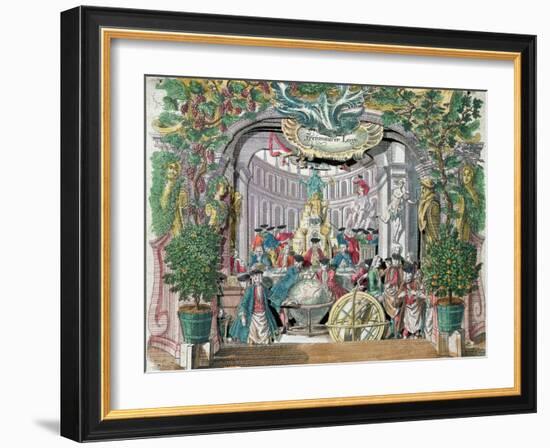 Fold-out 'Peep Show' of a Masonic Lodge, Mid Eighteenth Century-Martin Engelbrecht-Framed Giclee Print