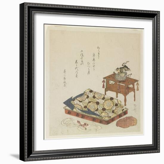 Folded Court Robe and a Hat with Tiger Ornament-Ryuryukyo Shinsai-Framed Giclee Print