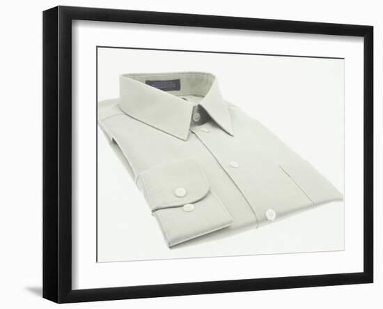 Folded Gray Dress Shirt-null-Framed Photographic Print