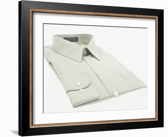 Folded Gray Dress Shirt-null-Framed Photographic Print