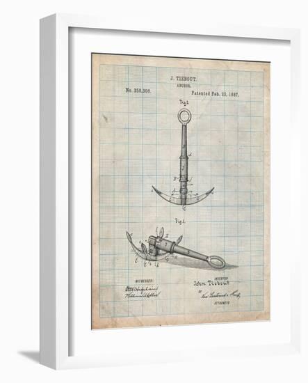 Folding Grapnel Anchor Patent-Cole Borders-Framed Art Print