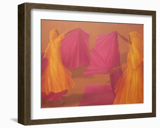 Folding Saris, 2010-Lincoln Seligman-Framed Giclee Print