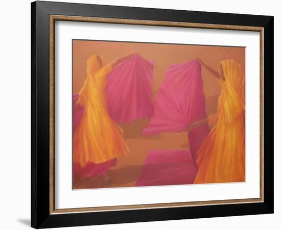 Folding Saris, 2010-Lincoln Seligman-Framed Giclee Print