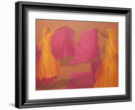 Folding Saris, 2010-Lincoln Seligman-Framed Giclee Print