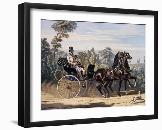 Folding Top Carriage Pulled by Two Horses-null-Framed Giclee Print