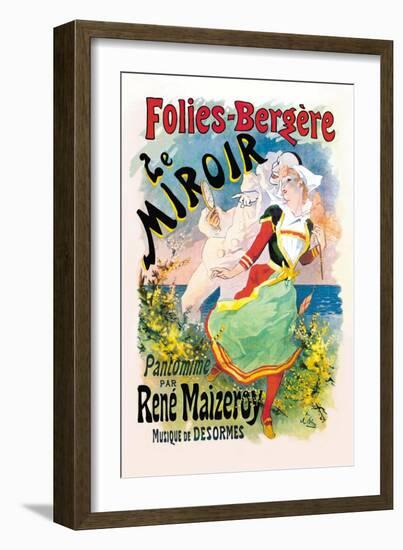 Folies-Bergere: le Miroir Pantomime-Jules Chéret-Framed Art Print