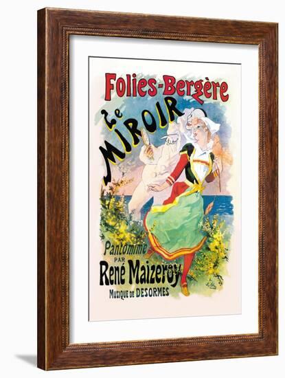 Folies-Bergere: le Miroir Pantomime-Jules Chéret-Framed Art Print