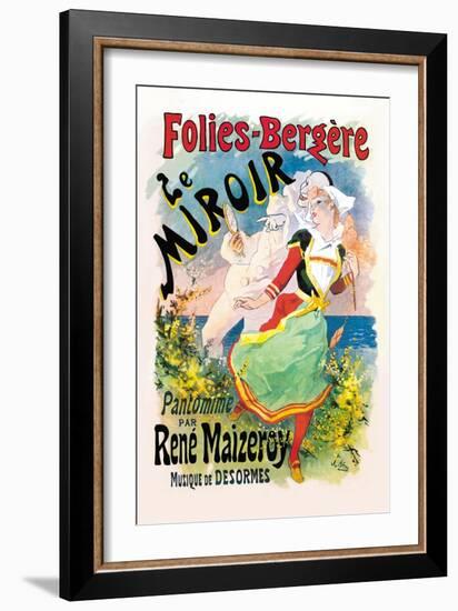 Folies-Bergere: le Miroir Pantomime-Jules Chéret-Framed Art Print