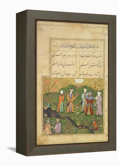 Folio 39, a Garden Scene, from the 'Bustan of Sa'di' (The Flower-Garden of Sa'di)-Persian-Framed Premier Image Canvas