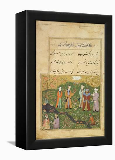 Folio 39, a Garden Scene, from the 'Bustan of Sa'di' (The Flower-Garden of Sa'di)-Persian-Framed Premier Image Canvas