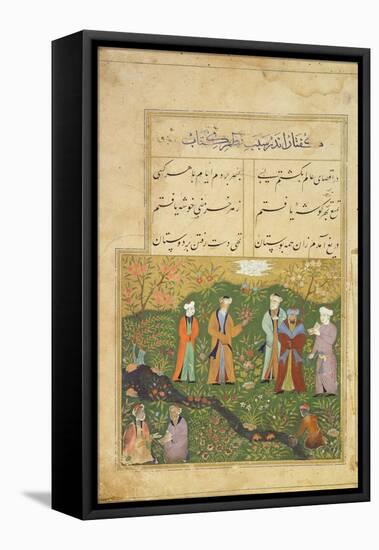Folio 39, a Garden Scene, from the 'Bustan of Sa'di' (The Flower-Garden of Sa'di)-Persian-Framed Premier Image Canvas