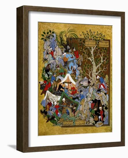 Folio from Haft Awrang (Seven Throne), by Jami, 1539-1543-Muzaffar Ali-Framed Giclee Print