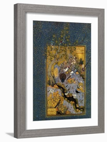 Folio from Mantiq Al-Tayr (The Language of the Bird), by Attar, C1600-Habib Allah-Framed Giclee Print